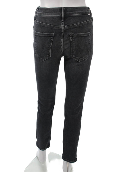 Mother Womens Ankle Skinny Jeans Dark Gray High Rise Size 26