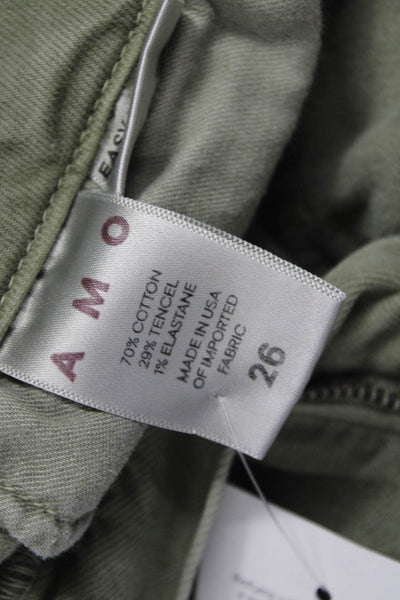 Amo Unisex Green Cropped Ankle Chino Pants High Rise Size 26