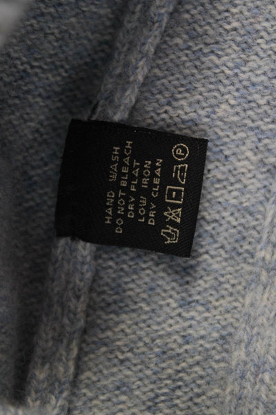 Neiman Marcus Women Light Blue Henley Sweater Wool Blend Size XL