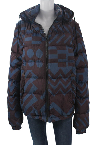 Burberry Brit Unisex Puffer Quilted Jacket Dark Blue High Neck Size S