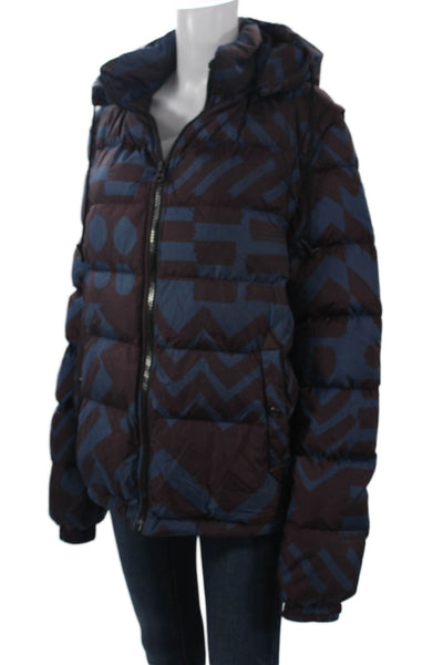 Burberry Brit Unisex Puffer Quilted Jacket Dark Blue High Neck Size S