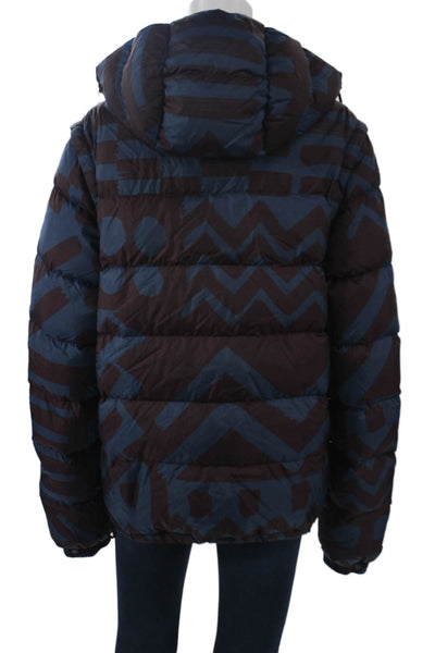 Burberry Brit Unisex Puffer Quilted Jacket Dark Blue High Neck Size S