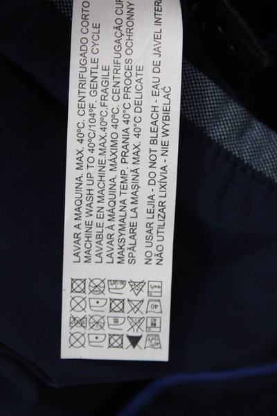 Massimo Dutti Mens Windbreaker Dark Blue Polyurethane Collared Button Size M