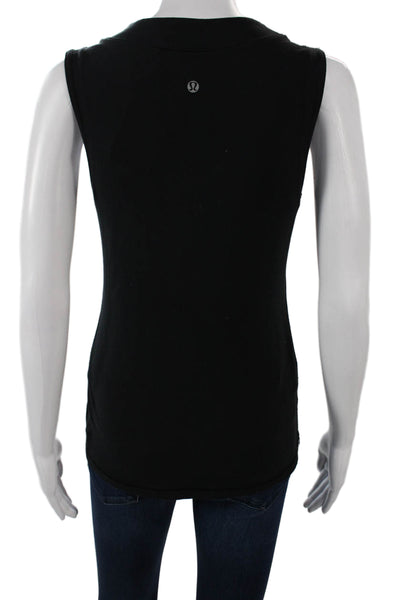 Lululemon Womens Black V Neck Sleeveless Basic Tank Nylon Size 8