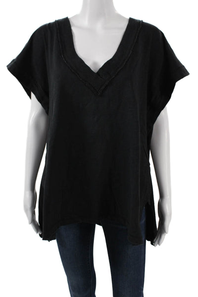 FP Movement Women Black V Neck Sleeveless Tunic Cotton Bohemian Size S