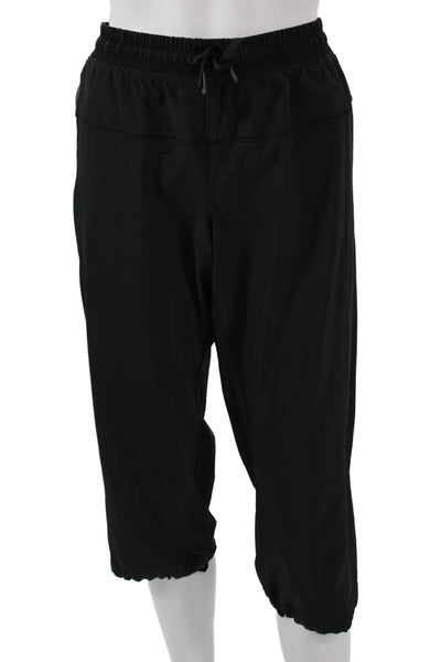 Lululemon Women Capri Pants Black Nylon Drawstring Size 8