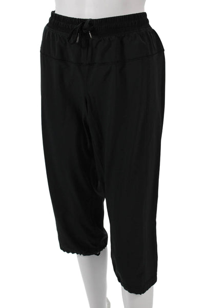 Lululemon Women Capri Pants Black Nylon Drawstring Size 8