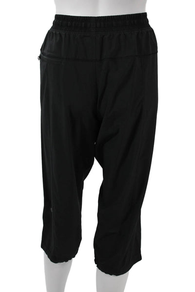 Lululemon Women Capri Pants Black Nylon Drawstring Size 8
