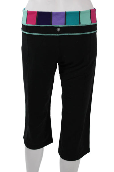 Lululemon Womens Capri Cropped Black Leggings Nylon Size 8