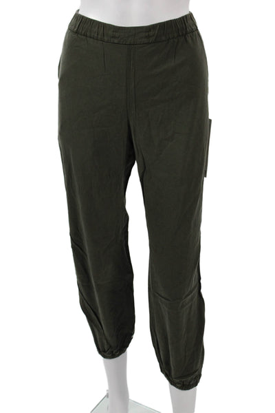 Lululemon Womens Green Cropped Jogger Pants Cupro Modal Blend Size 8