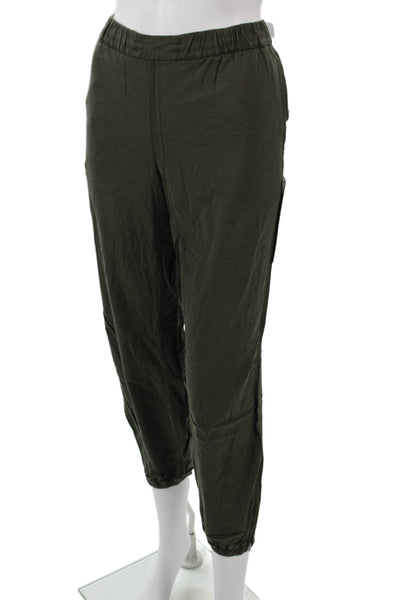 Lululemon Womens Green Cropped Jogger Pants Cupro Modal Blend Size 8