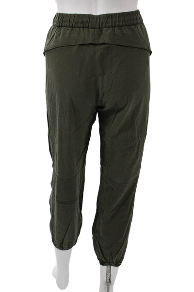 Lululemon Womens Green Cropped Jogger Pants Cupro Modal Blend Size 8