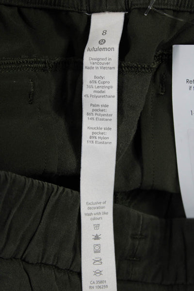 Lululemon Womens Green Cropped Jogger Pants Cupro Modal Blend Size 8