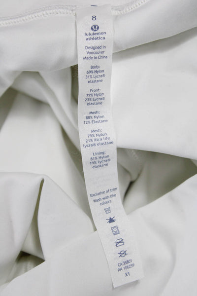 Lululemon Womens White Capri Leggings 69% Nylon 31% Lycra Size 8