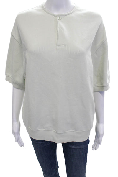 Kith Womens Henley Sweatshirt White Short Sleeve Size XS