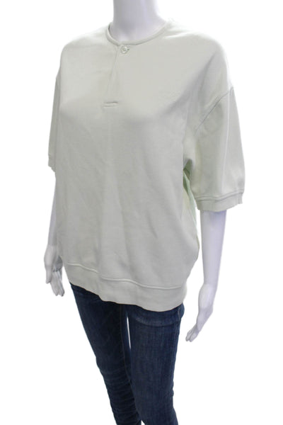Kith Womens Henley Sweatshirt White Short Sleeve Size XS
