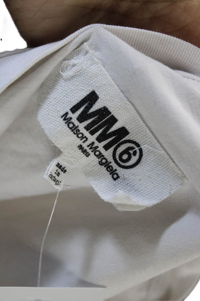 MM6 Maison Margiela Womens Basic Cotton T Shirt White Short Sleeve Size M