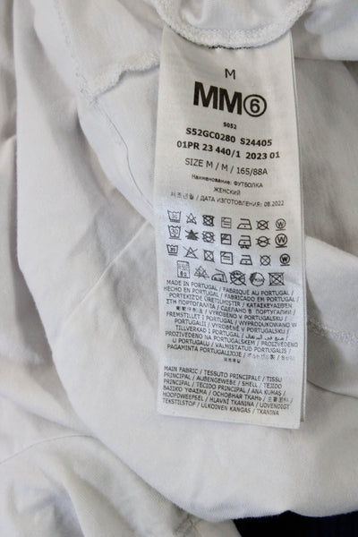 MM6 Maison Margiela Womens Basic Cotton T Shirt White Short Sleeve Size M