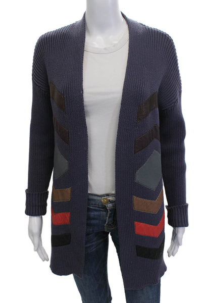 Foundre Womens Dark Blue Geometric Cardigan Long Sleeve Size S