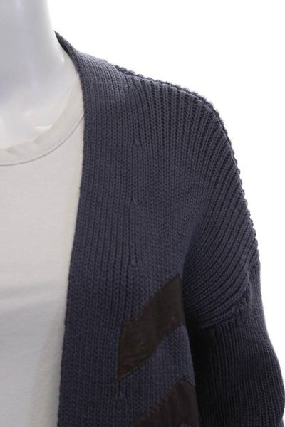 Foundre Womens Dark Blue Geometric Cardigan Long Sleeve Size S
