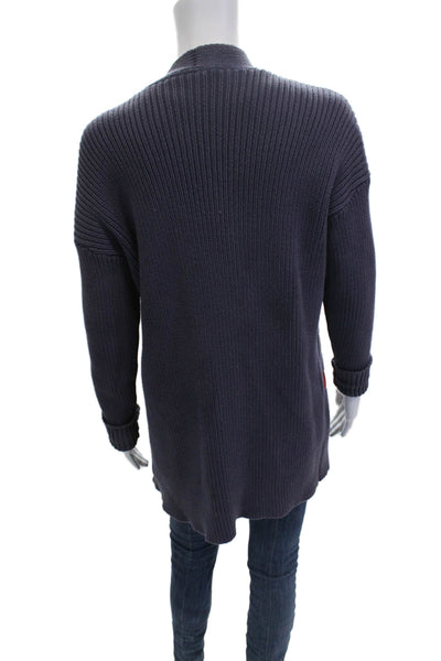 Foundre Womens Dark Blue Geometric Cardigan Long Sleeve Size S