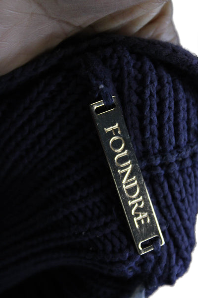 Foundre Womens Dark Blue Geometric Cardigan Long Sleeve Size S