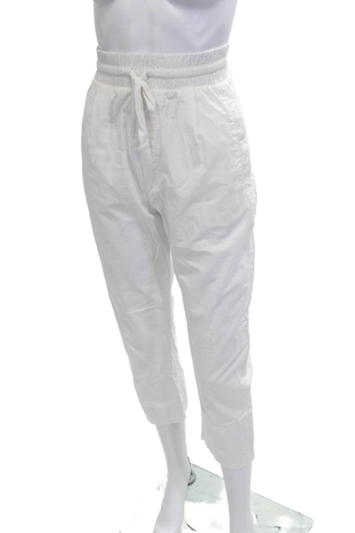Thom Krom Women Cropped Jogger Pants White Drawstring Size S