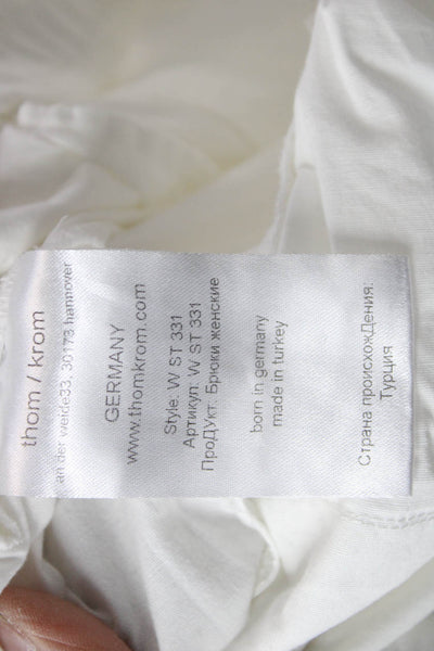 Thom Krom Women Cropped Jogger Pants White Drawstring Size S