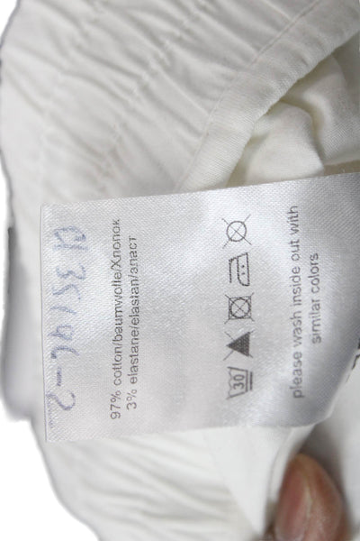 Thom Krom Women Cropped Jogger Pants White Drawstring Size S