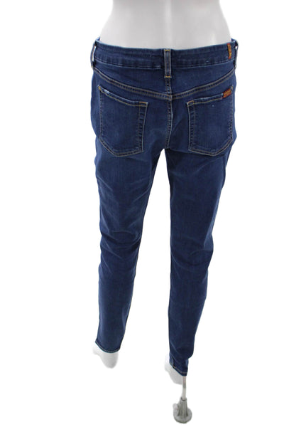 7 For All Mankind Womens Skinny Jeans Dark Blue Size 30
