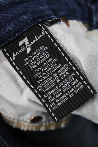 7 For All Mankind Womens Skinny Jeans Dark Blue Size 30