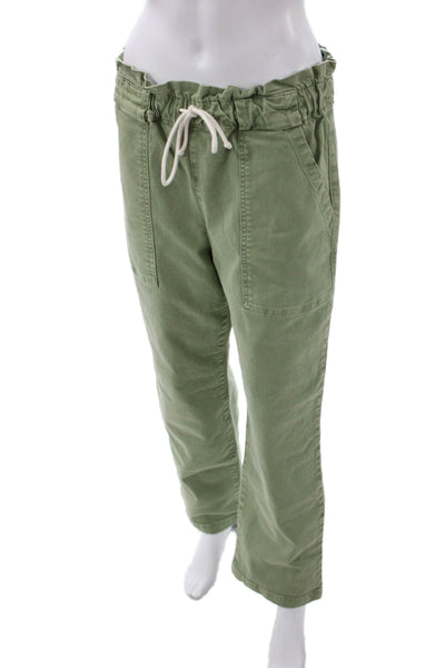 Electric & Rose Women Paperbag Jogger Pants Army Green Drawstring Size M