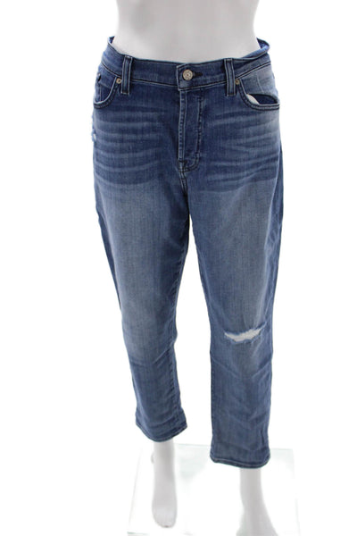 7 For All Mankind Women Boyfriend Cropped Jeans Blue Size 31