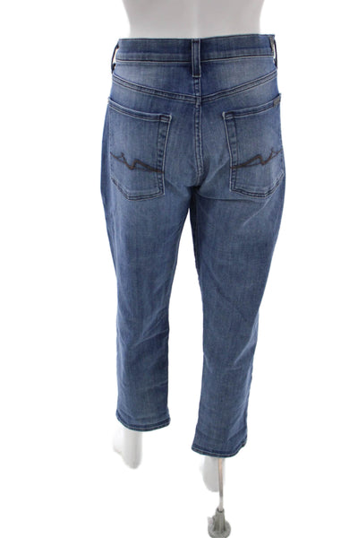 7 For All Mankind Women Boyfriend Cropped Jeans Blue Size 31