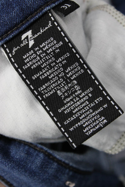 7 For All Mankind Women Boyfriend Cropped Jeans Blue Size 31