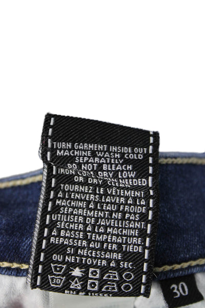 7 For All Mankind Women Boyfriend Cropped Dark Blue Mid Rise Jeans Size 30