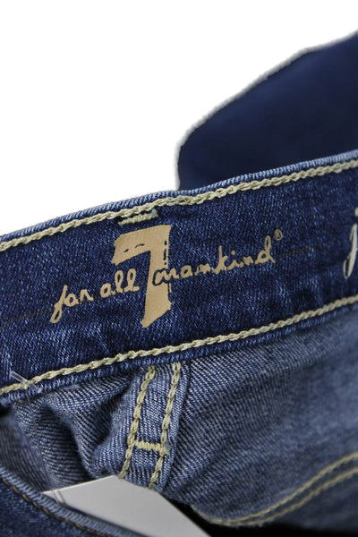 7 For All Mankind Women Boyfriend Cropped Dark Blue Mid Rise Jeans Size 30