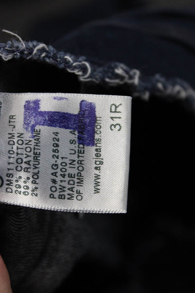 AG Adriano Goldschmied Womens Ankle Cropped Dark Blue Jeans Size 31