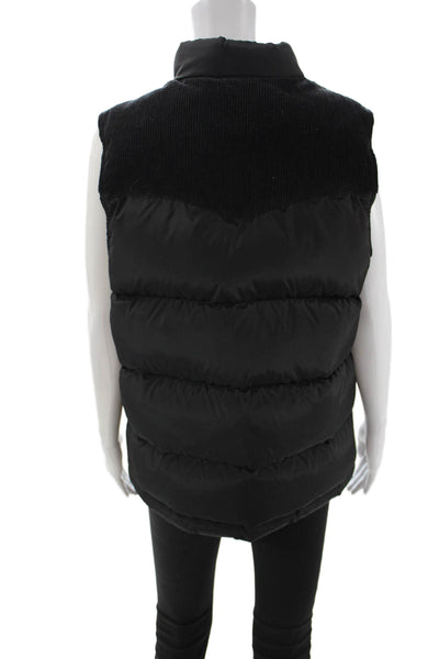 Levis Unisex Puffer Quilted Vest Black High Neck Snap Size S