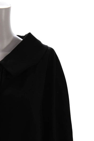 Zenobia Womens Black Collared Button Jacket Long Sleeve Classic Size 16