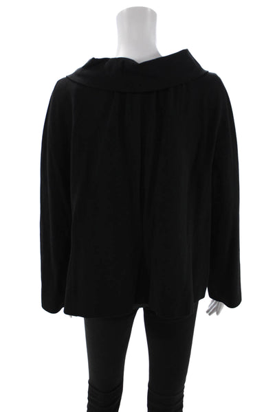 Zenobia Womens Black Collared Button Jacket Long Sleeve Classic Size 16