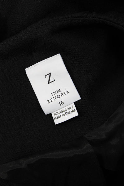 Zenobia Womens Black Collared Button Jacket Long Sleeve Classic Size 16