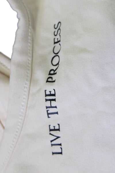 Live the Process Womens Cropped Square Neck Long Sleeve Black Top Size S