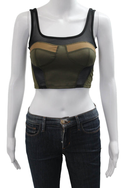 Michi Womens Sports Bra Green Black Size Extra Small