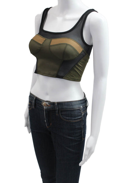 Michi Womens Sports Bra Green Black Size Extra Small