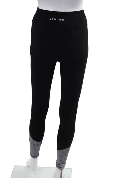 Bandier Womens Ankle Herringbone Leggings Black Size XS