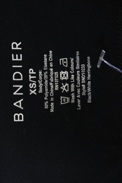 Bandier Womens Ankle Herringbone Leggings Black Size XS