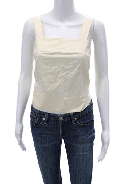 Tibi Womens 100% Cotton Beige Camisole Square Neck Sleeveless Size 00