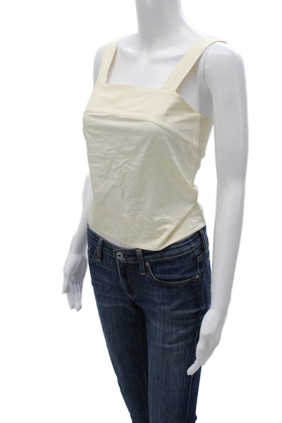 Tibi Womens 100% Cotton Beige Camisole Square Neck Sleeveless Size 00