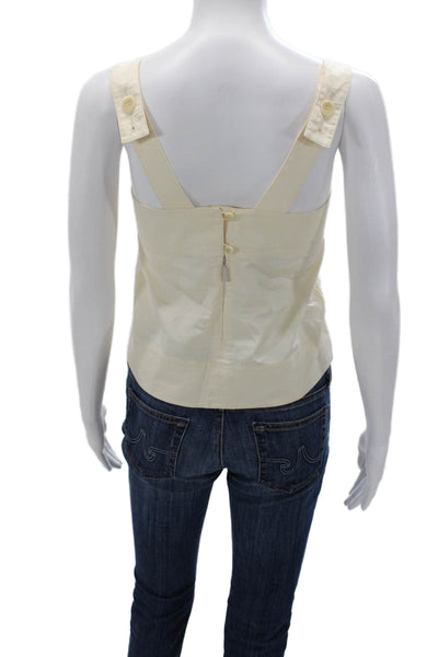 Tibi Womens 100% Cotton Beige Camisole Square Neck Sleeveless Size 00